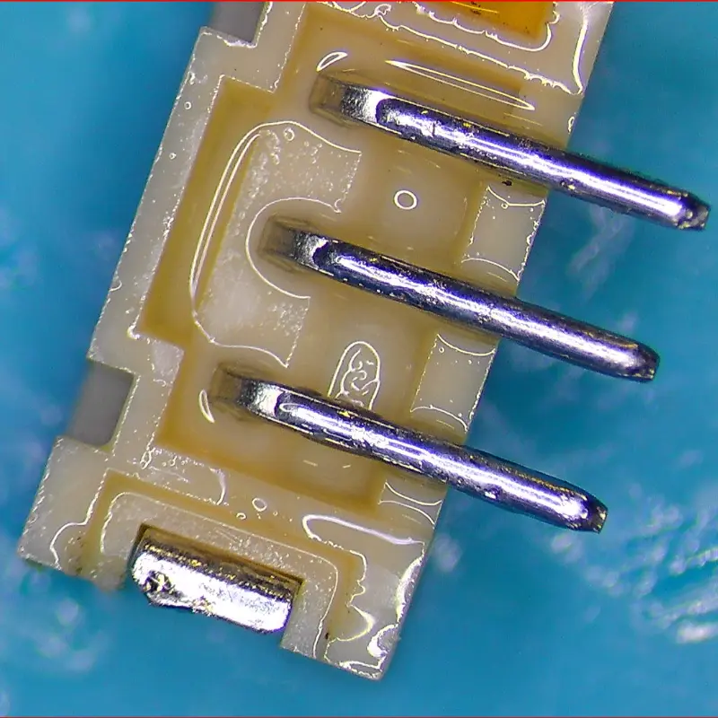 PS5 fan connector prepared with tinned pins ready for professional reinstallation on motherboard