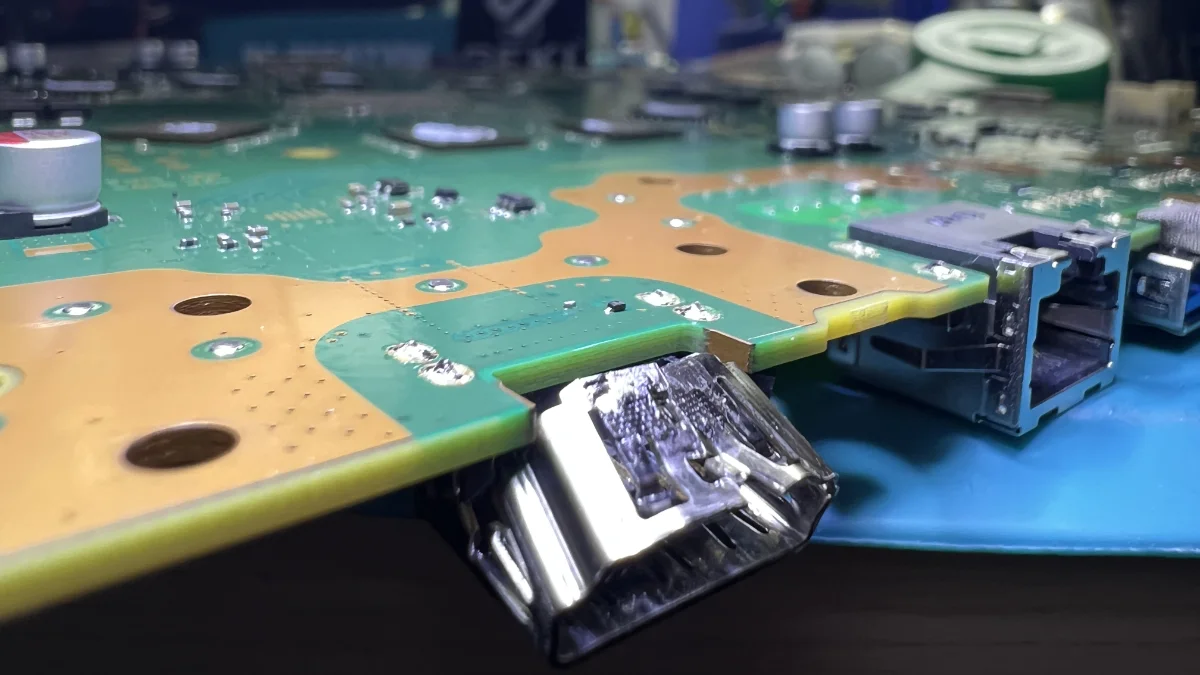 PS5 HDMI port repair cost 2025 - damaged port requiring replacement in Canberra Franklin